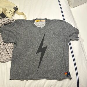 AVIATOR NATION - BOLT BOYFRIEND TEE - HEATHER GREY - MEDIUM